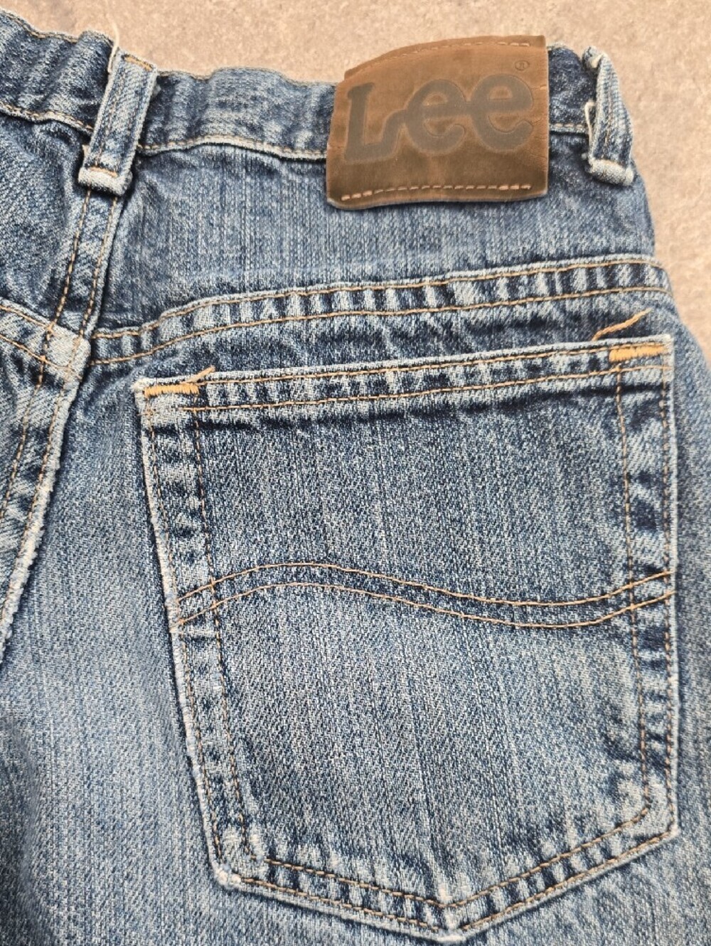 Lee Dark Blue Denim Shorts with Branded Button - Picture 6 of 14